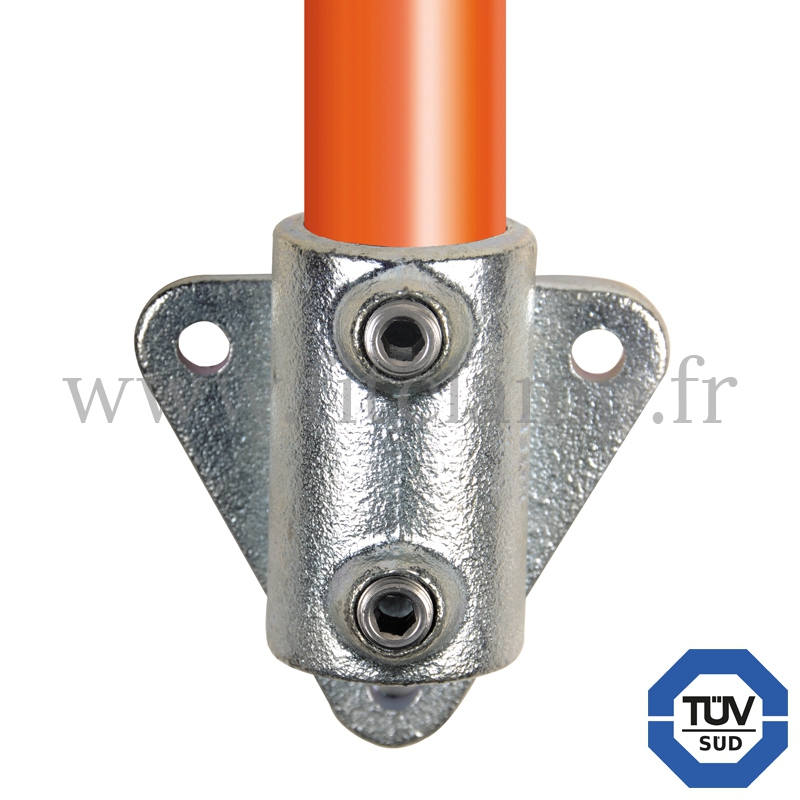 Conector tubular 146: Soporte de fijación con pletina triangular para montaje tubular