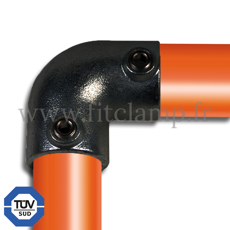 Schwarzer rohrverbinder 125-BK : Bogen 90° geeignet für 2 Rohre für  Rohrkonstruktion