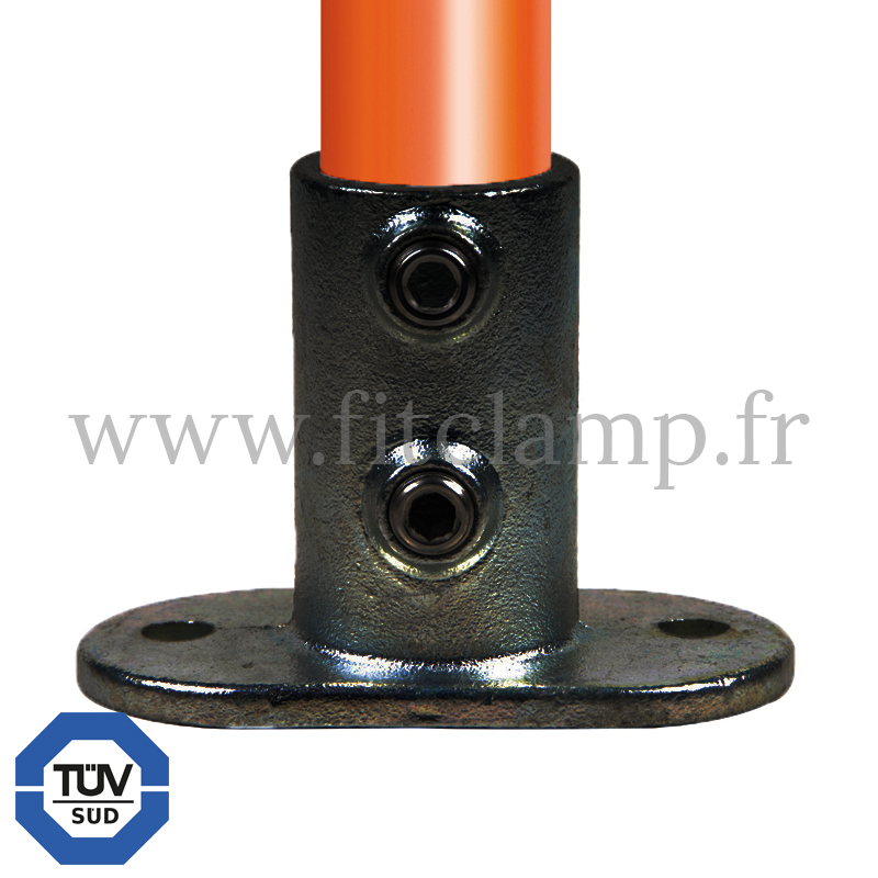 Conector tubular negro 132: Base con pletina alargada para montaje tubular. FitClamp