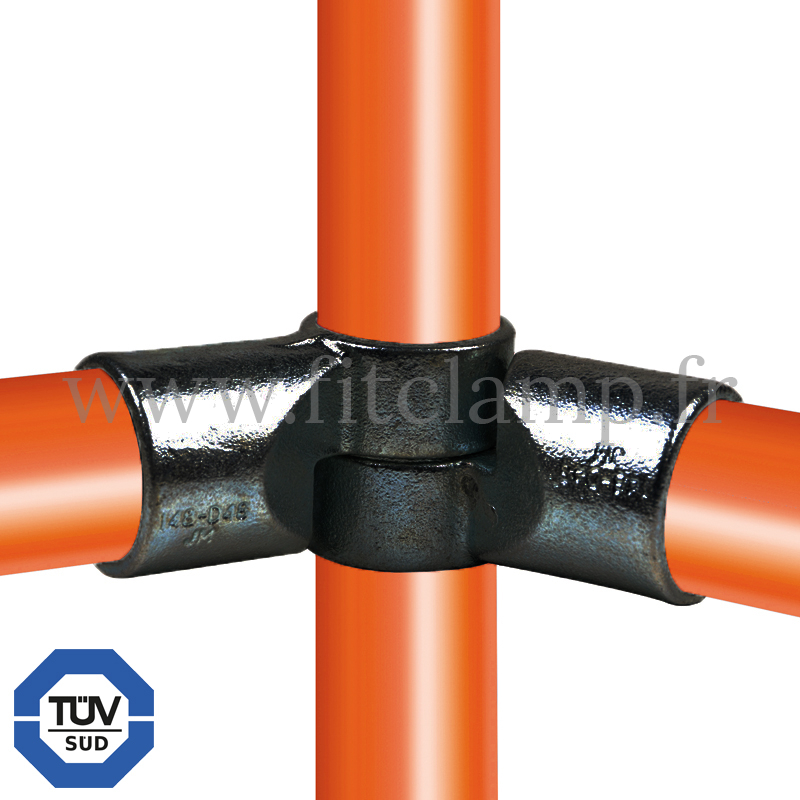 Conector tubular 148: Cruz giratoria horizontal para montaje tubular