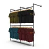 Black B34 Double wall-mounted clothes rail