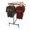 Black Double-width clothes rail. Fitclamp