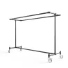 Black Double-width clothes rail. Fitclamp