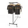 Black Double-width clothes rail. Fitclamp