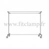 Porte-vêtements autoportant double largeur en structure tubulaire acier galvanisé. FitClamp