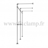 Porte-vêtements mural double en structure tubulaire acier Ø B 34. FitClamp